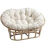 TDHLW Doppel Papasan Cushion Stuhlkissen Groß Hängend/Ei/Schaukel/Hängematte Chair Cushion, Outdoor wasserdichte Garten Papasan Chair Cushion Verdicken Bequem Weich, Nur Kissen,Weiß,67 * 47 in