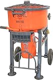 SIRL MH110 Profi Betonmischer 230V Zwangsmischer Mischmaschine Beton Zementmischer zum Anrühren von Mörtel, Zement, Putz, Beton, Schüttgut | 1500 Watt Motor | 95 Liter Trommelvolumen | 3 Rührarme