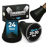Stuhlbeinkappen Rund Schwarz,24 Stück, 20-30mm, Filzgleiter für Stühle, Schutzkappen für Stuhlbeine, Stuhlbeinschoner, Bodenschoner für Stühle mit Filz, Gleiter für Stühle