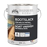 Bootslack Parkettlack Schiffslack Holzlack Seidenglänzend Farblos für Holz Boot Schiff 2,5L