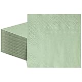 60 Stück Servietten Salbeigrün 25 x 25 cm, 2-Lagige Cocktailservietten Salbeigrün Servietten Eukalyptus Hochzeit Einwegservietten für Geburtstag Babypartys Hochzeiten