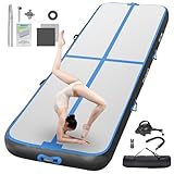FBSPORT Airtrack Matte, 20cm Hoch Verdicken 3M Tumbling Matte,Gymnastikmatte mit Luftpumpe,Trainingsmatte mit Tragetasche,Turnmatte für Zuhause, Outdoor,Yoga