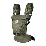 Ergobaby Adapt Babytrage für Neugeborene ab Geburt, 3-Positionen SoftFlex Mesh Ergonomische Babybauchtrage Rückentrage Baby-Tragetasche, Olive Green