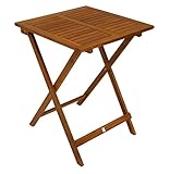 DEGAMO Bistrotisch Klapptisch Lima aus Akazien Holz quadratisch 60x60cm, geölte Oberfläche, klappbar