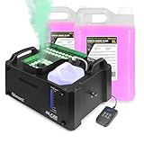 BeamZ BLAZE3500 Nebelmaschine mit Lichteffekt, inkl. 10 Liter Nebelfluid, 3500 Watt, Horizontal & Vertikal, Fog Machine LED Rauchmaschine mit Funkfernbedienung, Disco Partynebel, Smoke Machine