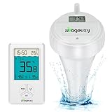 Urageuxy Funk Pool Thermometer, Kabelloses Schwimmendes Poolthermometer, wasserdichtes IPX8 Wassermonitor für Schwimmbäder, Spa, Whirlpools und Teiche