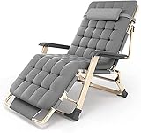 Set mit 2 faltbaren Sonnenliegen, Zero Gravity Stühle mit Kopfkissen & Kissen, verstellbare Liege für Garten, Terrasse, Outdoor & Indoor Entspannung, 5-stufiger Komfort