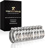 MARKENZEUG Premium Schlauchschellen Set I Edelstahl-Schlauchschellen I Rohrschellen I Schraubschellen rostfrei I Für Waschmaschine & Pool oder Auto I 8-16mm Durchmesser I 10er Set