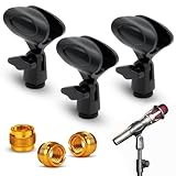 Alethron Mikrofon Halterung, 3 Pack Mikrofonhalter Verstellbarer Mikrofon Halter für Mikrofon mit Außendurchmesser Zwischen 30 mm und 46 mm, mit 5/8 Zoll Stecker auf 3/8 Zoll Mikrofon Schraubenadapter