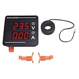 SEAFRONT AC Voltmeter Amperemeter Digitalanzeige AC50-500V 0-120A mit LED-Bildschirm 2-in-1-Spannungsstrommessgerät für Eingebettete Installation