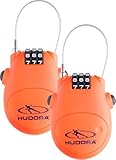 HUDORA Kabelschloss - Handliches Kabel-Schloss mit 3-stelligem Zahlencode - Zahlenschloss für Scooter, Taschen & Helme - Schloss mit Kabel-Länge von 80 cm - (2 Stück)