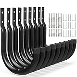 AinDen Wandhaken für Garage, 9er-Set J-Haken, Robuste Haken für Leitern und schwere Lasten (9 Stück, 12 cm x 8,9 cm)
