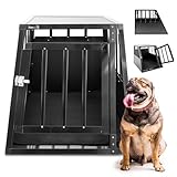 MaxxPet Hundebox Auto, Hundetransportbox Auto, Hundebox Auto Kofferraum, Hundebox XXL, Hundebox Große Hunde, Hundeboxen Alu, Hundekäfig Auto, 54x69x50cm