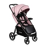 MoMi MIYA EVA, Kinder-Buggy Kinderwagen ab dem 6. Monat (bis 22 kg), regulierbarer 5-Punkt-Sicherheitsgurt, Einkaufskorb, Fußsack, Getränkehalterung, Regenschutz und Insektenschutz