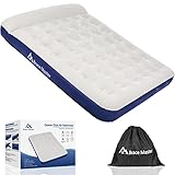 Brace Master Luftmatratze Camping,Doppel Luftbett mit Kissen,Aufblasbare Gästebett für 2 Personen,Aufbewahrungstasche Enthalten,203 x 152 x 22 cm, Blau
