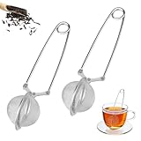 2 Tee-Eier, Teeei für Losen Tee, Tea Strainer, Edelstahl-Mehlsieb-Staubwedel, Teezange - Größe 4.5 cm Durchmesser, Teesiebe, Tee Ei für Losen Tee, Hochwertige Teesiebe für Teeliebhaber