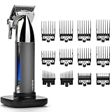 BaByliss Super-X Metal Kabelloser Haarschneider – Japanische Stahlklingen, 10 Aufsteckkämme, 2 Kammführungen, Lithium-Akku, digitales Display, Metallgehäuse, Schwarz, E996E