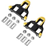 Rennradpedale Pedalplatten Fahrradzubehör Set Bike Pedal Cleats Fahrrad Schuhplattenset für Straßen im Freien Fahrradsport Gelb 2 Stcs