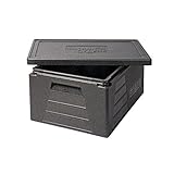 Thermo Future Box Quadratische GN 1/1 Premium Transportbox Warmhaltebox und Isolierbox mit Deckel, Thermobox aus EPP (expandiertes Polypropylen), Schwarz, 42 Liter Boxer