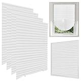 Lotvic 4 Stück temporäre Jalousien, 60 x 150 cm, zum Aufkleben, Einfach zu schneiden und anzubringen, ohne Bohren, Jalousie für Fenster, Tür, Küche, Bad, Schlafzimmer, Verdunkelung, Thermo-Sichtschutz