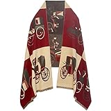 EXTREE Damen Schals Pashmina Schal Wraps für Abendkleider Winter Großer Poncho Umhang .., weinrot, Medium