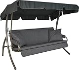 Angerer Hollywoodschaukel Trend – Schaukel zum Sitzen, Liegen & Entspannen, inkl. Bett-Funktion, einfache Montage, Made in Germany, waschbare Kissenbezüge, Hellgrau