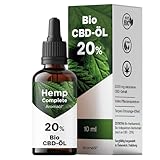 Bio CBD Öl 20% Vollspektrum - Bio Hanf CBD Tropfen mit 2.000 mg Cannabidiol - Hemp-Complete Cannabisöl - 10 ml