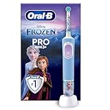 Oral-B Pro Kids Frozen Elektrische Zahnbürste, Electric Toothbrush für Kinder ab 3 Jahren, inklusive Sensitiv+ Modus für Zahnpflege, extra weiche Borsten, 1 Aufsteckbürste, 4 Sticker, blau, lila