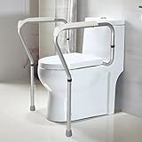 Aufstehhilfe Toilette,Toiletten Haltegriffe für Senioren,Toilettensitzerhöhung mit Armlehnen,Toilettensitzerhöher mit Höhenverstellbaren,Aufstehhilfe Toilette für Senioren und behinderte Menschen