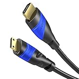 KabelDirekt – Mini-HDMI-Kabel, bruchfest konstruiert – 5m (HDMI zu Mini-HDMI, bidirektional, 4K@60Hz für Ultra HD, High Speed HDMI mit Ethernet, für Tablets/Kameras/Camcorder, schwarz)