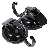 Lurrose 2 Stück Schwarze Vakuum Saugnapf haken ohne Bohren Wiederverwendbare Starke Haftung für Dusche und Badezimmer Handtuch Utensilienfreundlich Einfache Montage ohne Rückstände