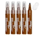 LORENZ Creative 5 Textilmalstifte | waschfest bis 60°C | 2-5mm Strichstärke | handlich | kinderleichtes Bemalen von Stofftaschen T-Shirts Schuhen uvm. | Hergestellt in der EU (Braun)