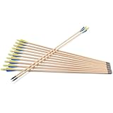 TY Archery 12 Stück Holzpfeile Pfeile Holzpfeil Recurvebogen Sportbogen Bogenschiessen 30 Zoll