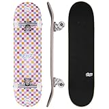 ARROW BOARD Standard-Skateboards für Kinder, Anfänger, mädchen, 31 x 8 Zoll, kanadisches Ahornholz, Double Kick Concave-Deck | Profi Achsen | Skateboard für Cruising und Tricks(rosa Regenbogen)