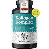 NATURE LOVE® Kollagen Komplex – 180 Kapseln – mit Hyaluron, Biotin, Selen, Zink, Vitamin C aus Acerola & Silicium aus Bambusextrakt – Collagen hochdosiert – laborgeprüft und in Deutschland produziert