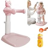 JOLLY BOFFIN Verstellbarer Ständer für Babypartys mit Rutschbasis, kuscheliger Bären-Badestütze, tragbarer Dusch-Babyständer, Badewannenständer, Baby-Badewannensitz (Rosa)