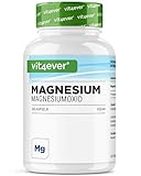 Magnesium - 365 Kapseln (12 Monate) - 665 mg je Kapsel, davon von 400 mg elementares Magnesium - Laborgeprüft - Hochdosiert - Ohne unerwünschte Zusätze - Vegan