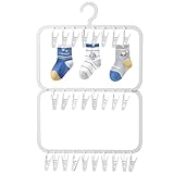 Nkmujil Socken-Wäscheständer, winddicht, Wäscheklammer und Tropftrocknungshalter, Unterwäsche-Aufhänger, Wäschezubehör für drinnen und draußen, nass und trocken