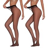 AKKQHH 2er PACK Strumpfhosen Damen 20 DEN Transparent Feinstrumpfhose Reißfest Seidenstrumpfhose Komfortbund Seidig Stützstrumpfhose Druckfreier High Waist