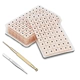 600 Stück Akupunkturpflaster, Akupunktur-Ohrsamen, Einweg-Ohrsamen, Akupressurstift, inklusive Ohrlochstechstift und Pinzette aus Edelstahl