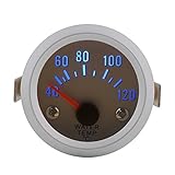 Qiilu 52 mm 5,1 cm Auto Wassertemperaturanzeiger Messgerät mit Digital Blau LED Reichweite