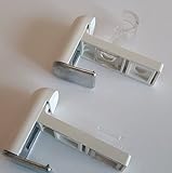 Klemmträger für Vitragestangen Cafehausstangen Bistrostangen Scheibenstange Klemmhalter Klemmfix Halter Montage ohne zu Bohren Gardinenstangen PVC Kunststoff Aluminium Fenster (2 Stück)