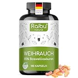Weihrauch Kapseln Hochdosiert - 2200 mg Weihrauch Extrakt pro Tagesdosis - 85% Boswelliasäuren - Indischer Boswellia Serrata - Deutschen Qualitätsstandards - 180 Vegane Kapseln