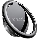 Lamicall Handy Ring Halter, Phone Ring Halterung - Universal 360° Drehbarer Smartphone Fingerhalter für iPhone 16, 15,14, 13, 12, 11 Pro, Xs Max Xs XR X, iPhone 7/8 Plus, Samsung S23 S22 - Schwarz