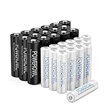 POWEROWL 16X AA Akku 2800mAh + 16X AAA Akku 1000mAh Wiederaufladbare AA AAA Batterien 32 Stück 1,2v NI-MH Akkubatterien