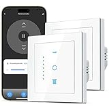 CURRYSMARTER WLAN Rollladenschalter, [6 Gen] Jalousien Schalter mit steuerbarer LED, Smart Rolladen Zeitschaltuhr benötigt Nullleiter, Rolladensteuerung kompatibel mit Echo Alexa/Google, 2 Stücke