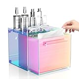 TAINESS Rainbow Einweg-Gesichtshandtuch-Aufbewahrungsbox aus Acryl, kompatibel mit Clean Skin Club Clean Towel XL, Wandmontage, Gesichtshandtuch-Organizer mit Schublade (ohne Gesichtstücher)