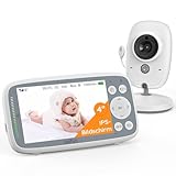 BOIFUN Babyphone mit Kamera, VOX Nachtsicht Babyfon, Temperaturüberwachung, Gegensprechfunktion Video Überwachung mit 4 Zoll Digital IPS Bildschirm Wireless, Two-Way Audio, Wiegenlieder, Modell 2024