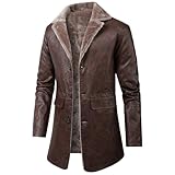 Generisch Ledermantel Jacke Herren Winterjacke Übergangsjacke Herren Herbst Mantel Kurz Wintermantel Warm Winter Coat Men Trachtensakko Herrenmantel Kurz Übergangsjacke Herbst Leder Mantel Für Männer