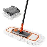 CLEANHOME Nass- & Trockenmopps für den Haushalt，Bodenwischer Set mit 2 Verschiedenen Waschbaren Mopp-Pads und Ausziehbarem langem Griff, Wischer Boden,Wischmopp for Hardwood,Marble,Tile Floor Mopping.